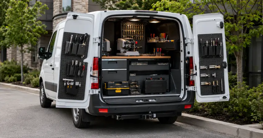mobile locksmith service vehicle equipped with tools in New Tecumseth