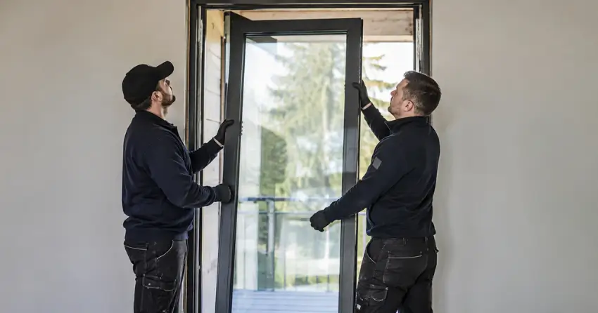new glass panel being fitted into door frame in Tuam, New Tecumseth