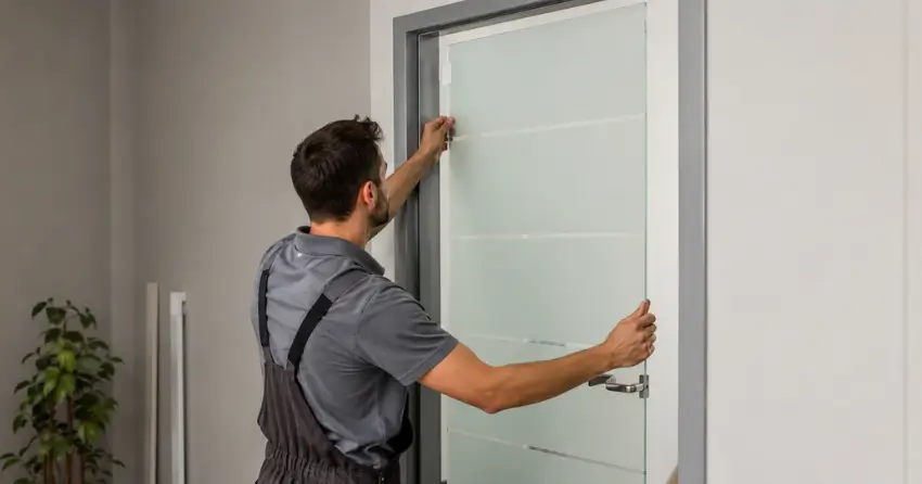 frosted glass interior door panel installation in Beeton, New Tecumseth