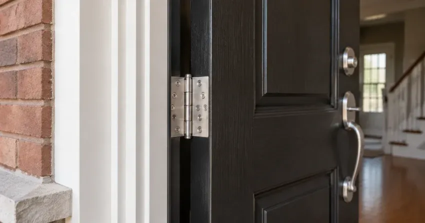 technician repairing a front door lock and frame in Rich Hill, New Tecumseth